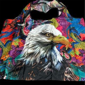 Eagle Print Foldable Bag Multicolor Design